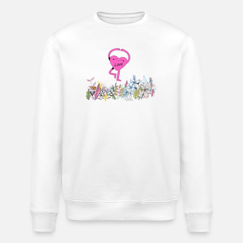 Herztänzerin im Blumengarten - Stanley/Stella Unisex Bio-Sweatshirt ROLLER - Weiß