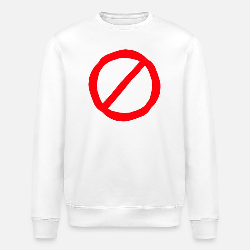 Prohibition sign comic style - Stanley/Stella ROLLER Unisex Organic Sweatshirt - white