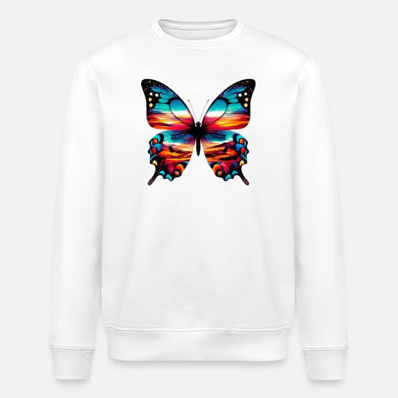 Schmetterling - Stanley/Stella Unisex Bio-Sweatshirt ROLLER - Weiß