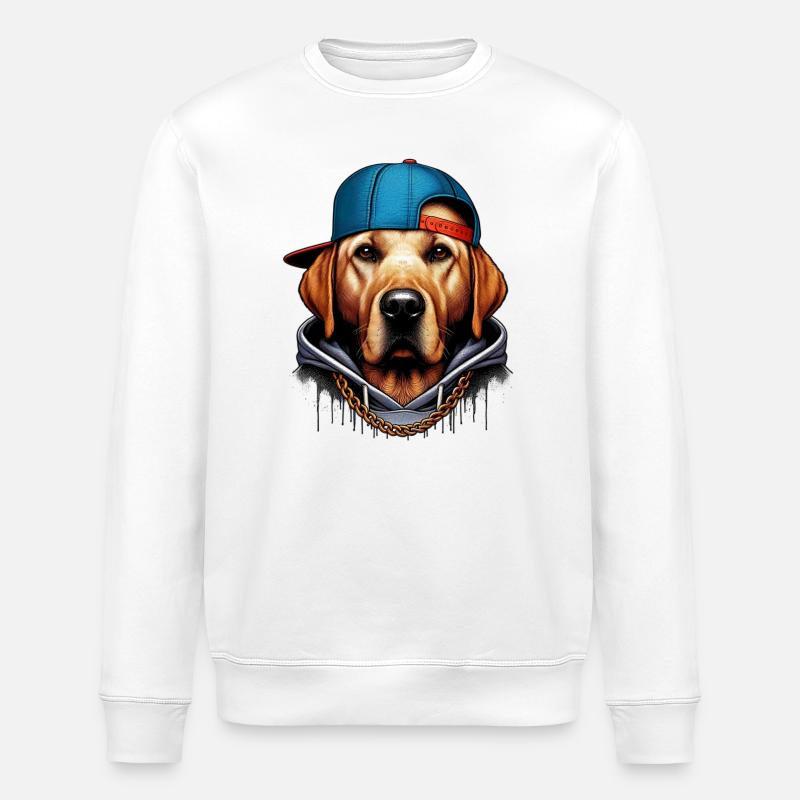 Chien - Sweat bio ROLLER Stanley/Stella Unisexe - blanc