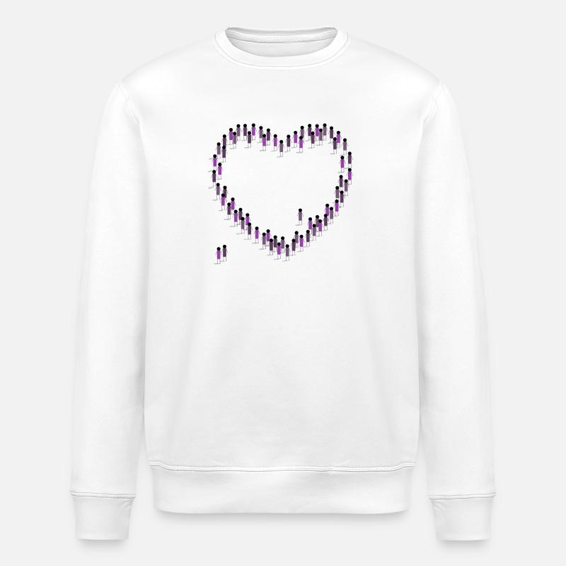 Foule, Coeur, Cohésion, Communauté, Violet - Sweat bio ROLLER Stanley/Stella Unisexe - blanc