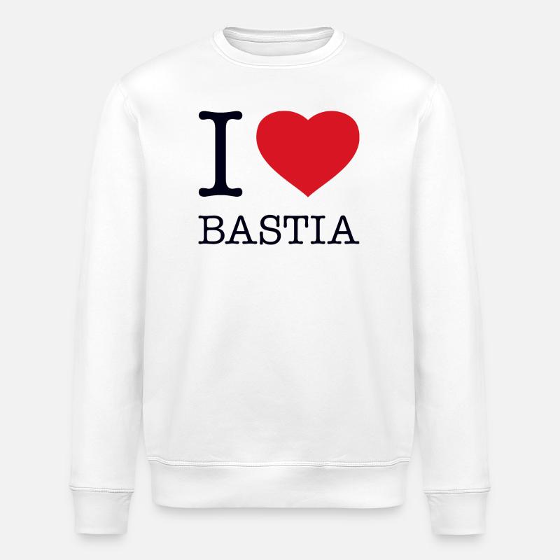 I LOVE BASTIA - Stanley/Stella Unisex Bio-Sweatshirt ROLLER - Weiß