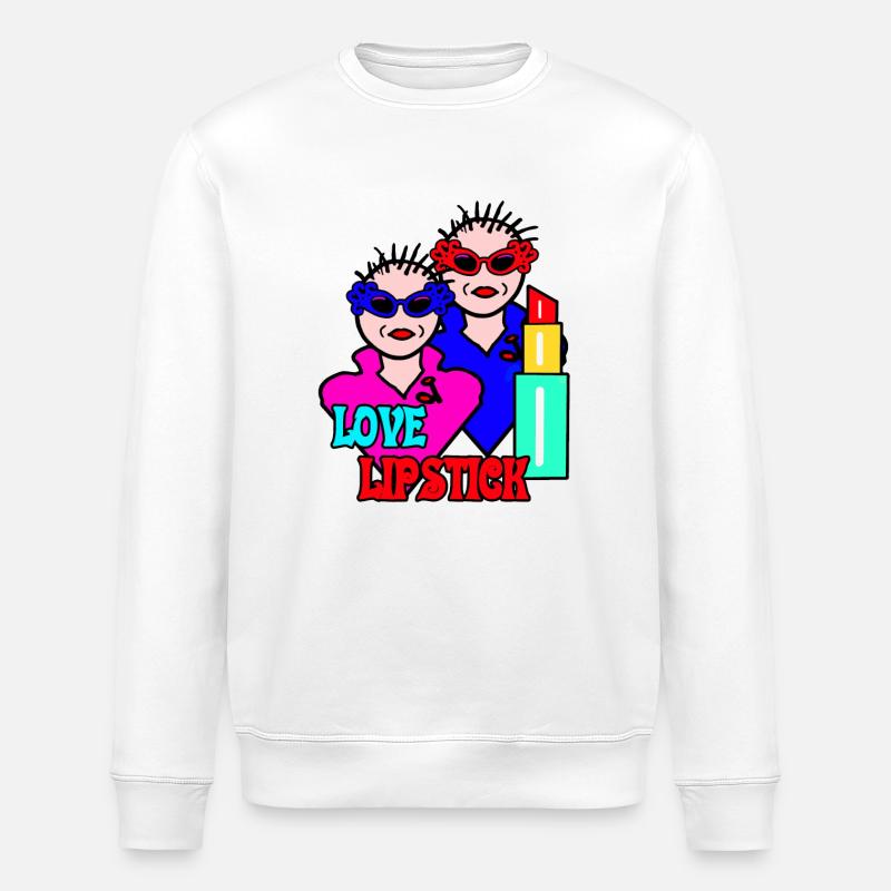 Celebrative Femina mit Lippenstift - Stanley/Stella Unisex Bio-Sweatshirt ROLLER - Weiß