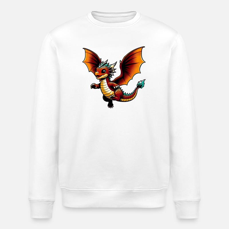Drache - Stanley/Stella Unisex Bio-Sweatshirt ROLLER - Weiß