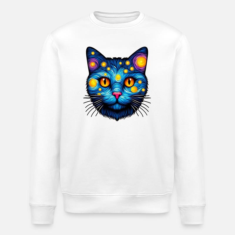 Chat - Sweat bio ROLLER Stanley/Stella Unisexe - blanc