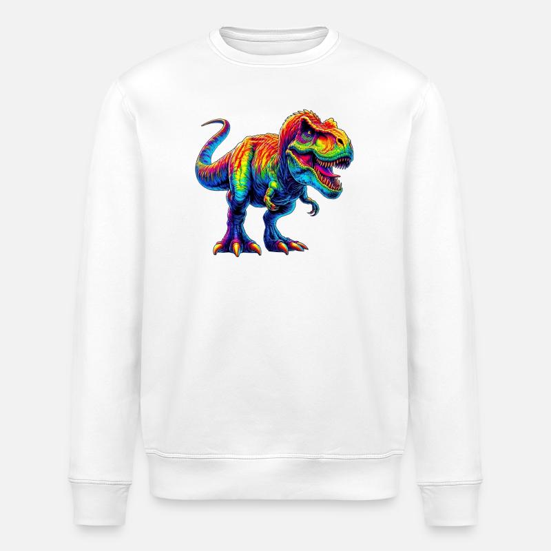 Dinosaur - Stanley/Stella ROLLER Unisex Organic Sweatshirt - white