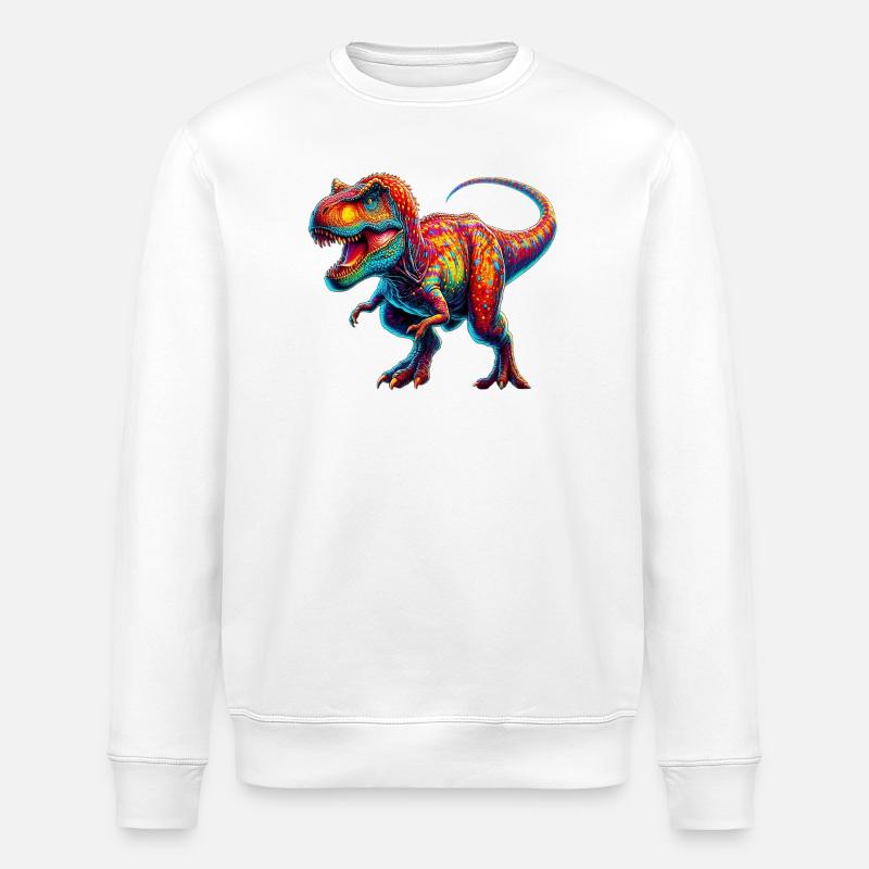 Dinosaur - Stanley/Stella ROLLER Unisex Organic Sweatshirt - white