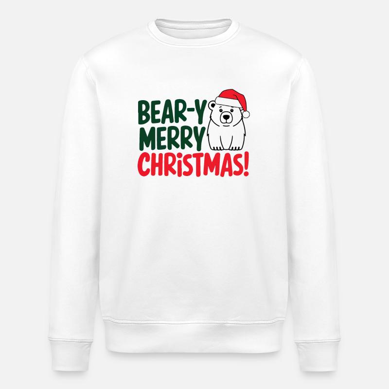 Festliches Bär Weihnachtsdesign - Stanley/Stella Unisex Bio-Sweatshirt ROLLER - Weiß
