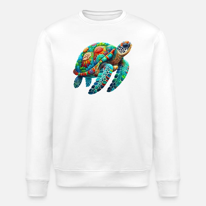 Turtle - Stanley/Stella ROLLER Unisex Organic Sweatshirt - white