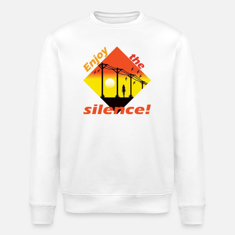 Écoute le silence - Sweat bio ROLLER Stanley/Stella Unisexe - blanc