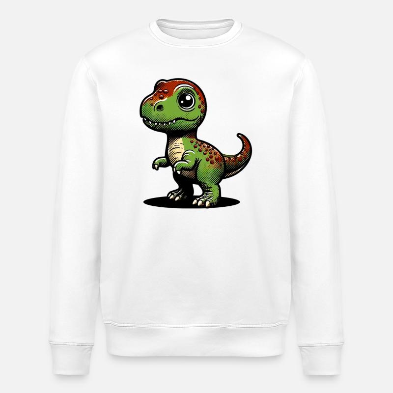 Dinosaur - Stanley/Stella ROLLER Unisex Organic Sweatshirt - white
