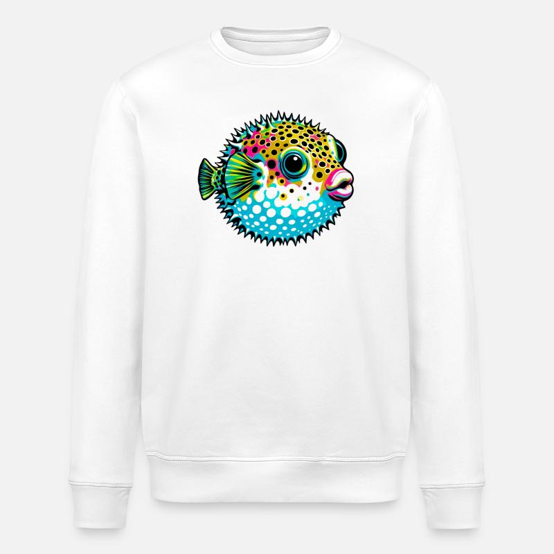 Kugelfisch - Stanley/Stella Unisex Bio-Sweatshirt ROLLER - Weiß