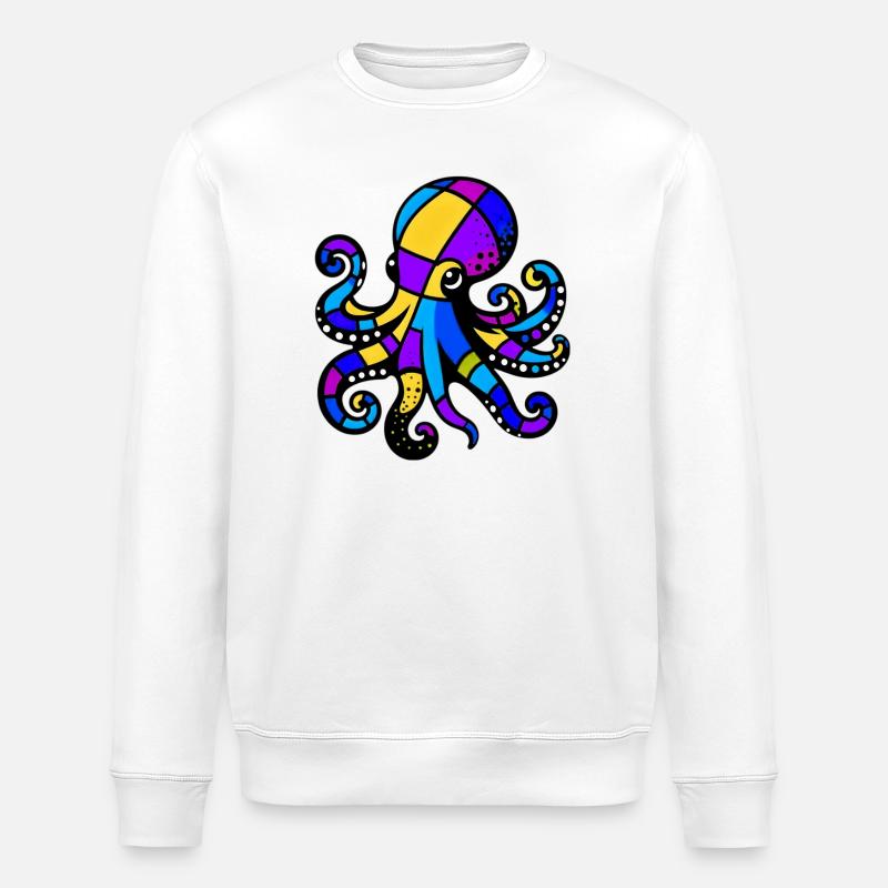 Octopus - Stanley/Stella ROLLER Unisex Organic Sweatshirt - white
