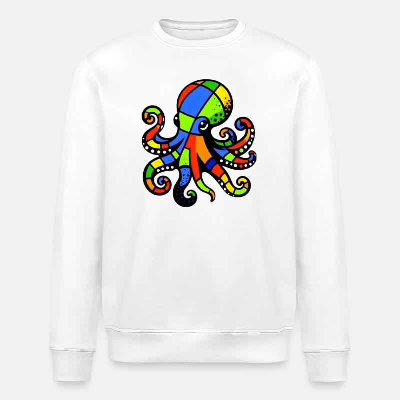 Octopus - Stanley/Stella ROLLER Unisex Organic Sweatshirt - white