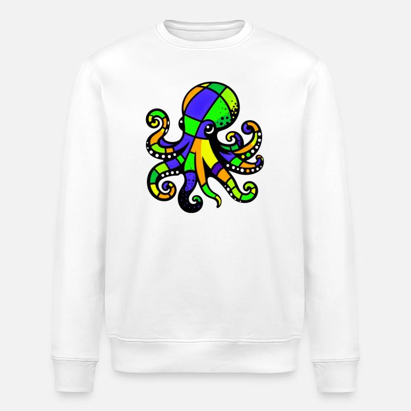 Octopus - Stanley/Stella ROLLER Unisex Organic Sweatshirt - white