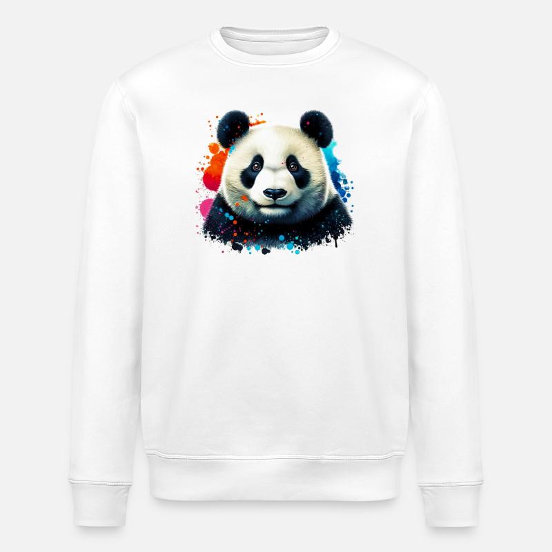 Panda - Stanley/Stella Unisex Bio-Sweatshirt ROLLER - Weiß