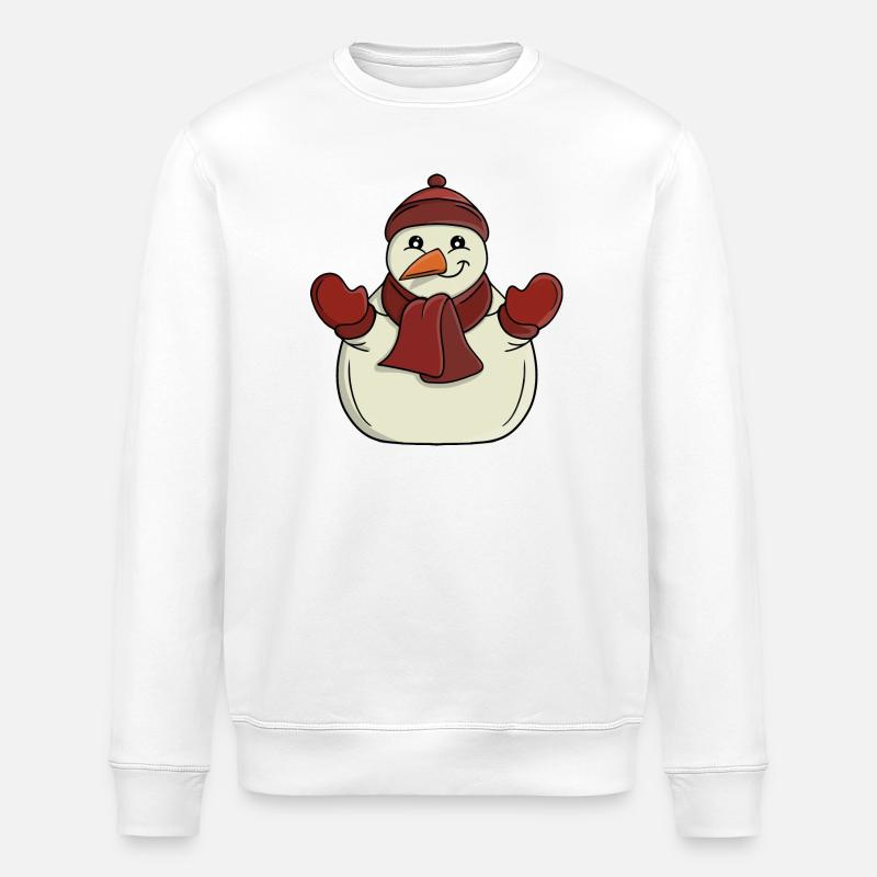 Niedlicher Schneemann Wintersaison - Stanley/Stella Unisex Bio-Sweatshirt ROLLER - Weiß