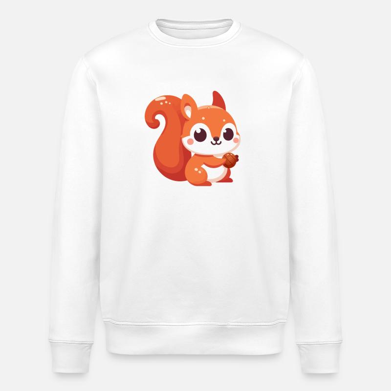 Chibi Squirrel Kawaii - Stanley/Stella ROLLER Unisex Organic Sweatshirt - white