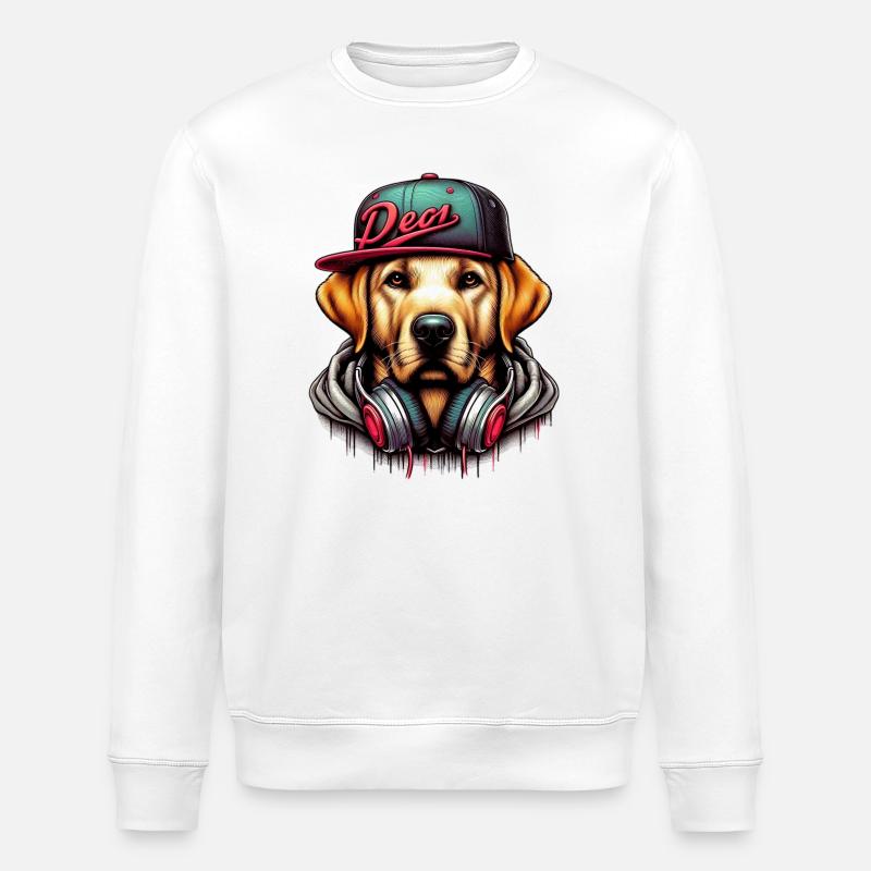 Chien - Sweat bio ROLLER Stanley/Stella Unisexe - blanc