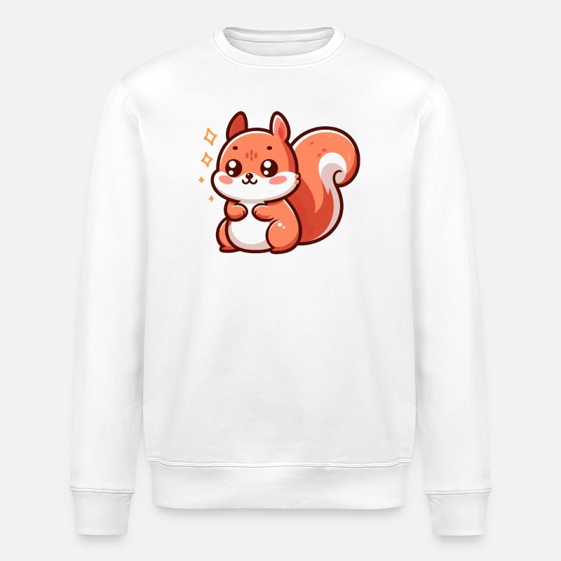 Cute little squirrel - Stanley/Stella ROLLER Unisex Organic Sweatshirt - white