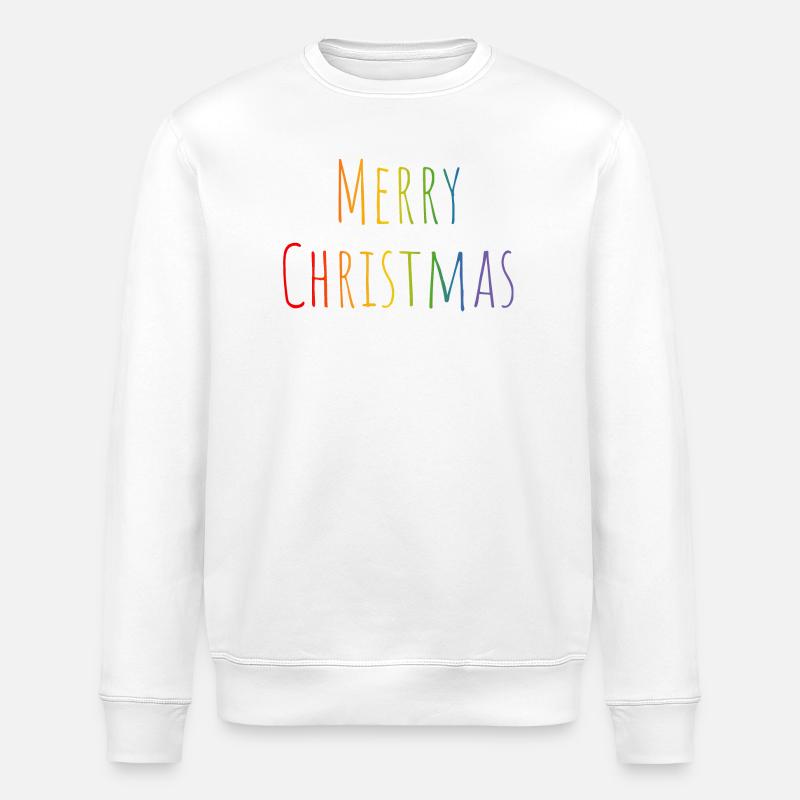 Joyeux Noël arc-en-ciel - Sweat bio ROLLER Stanley/Stella Unisexe - blanc