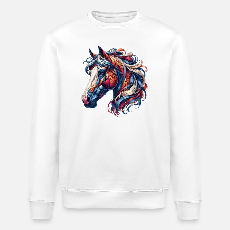 Pferd - Stanley/Stella Unisex Bio-Sweatshirt ROLLER - Weiß