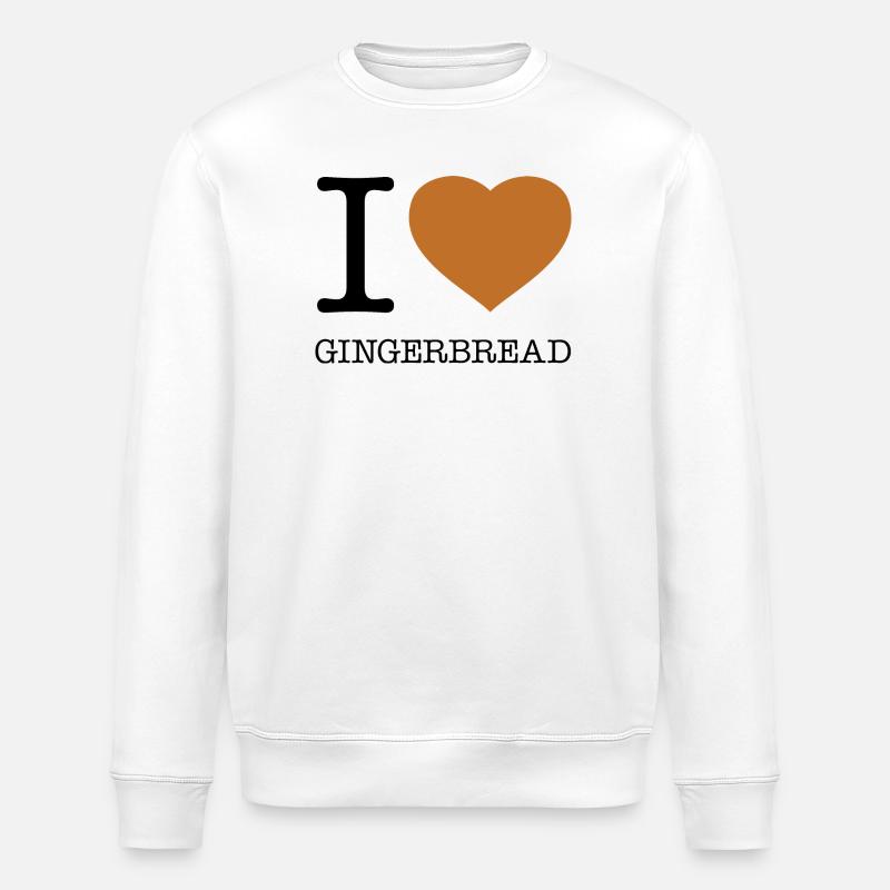 I LOVE GINGERBREAD Lebkuchen - Stanley/Stella Unisex Bio-Sweatshirt ROLLER - Weiß
