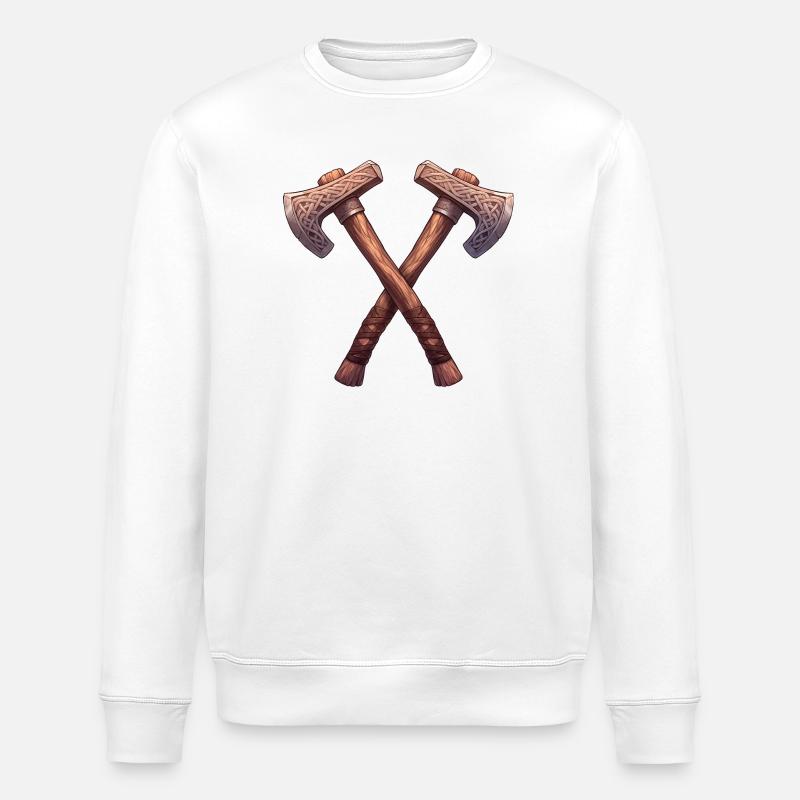 Wikinger-Äxte - Stanley/Stella Unisex Bio-Sweatshirt ROLLER - Weiß