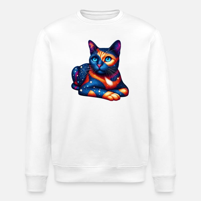 Cat - Stanley/Stella ROLLER Unisex Organic Sweatshirt - white