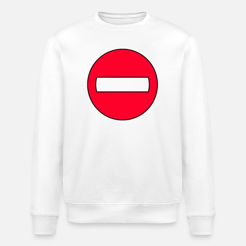 No Passage Icon Red - Stanley/Stella ROLLER Unisex Organic Sweatshirt - white