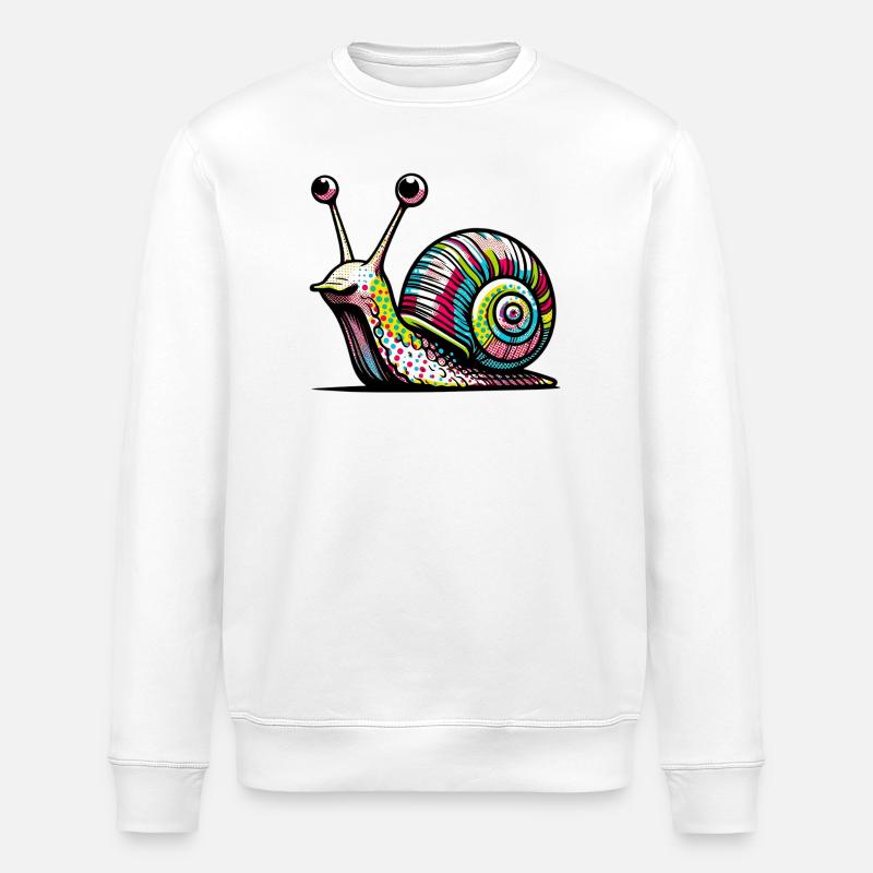 Snail - Stanley/Stella ROLLER Unisex Organic Sweatshirt - white