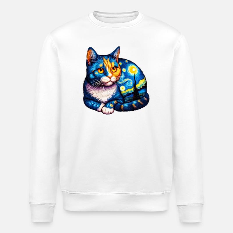 Chat - Sweat bio ROLLER Stanley/Stella Unisexe - blanc