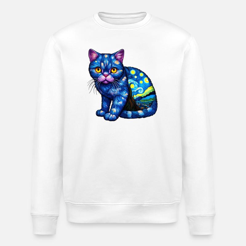 Chat - Sweat bio ROLLER Stanley/Stella Unisexe - blanc