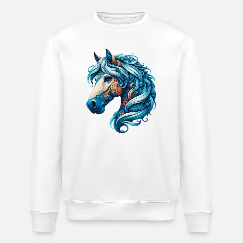 Pferd - Stanley/Stella Unisex Bio-Sweatshirt ROLLER - Weiß