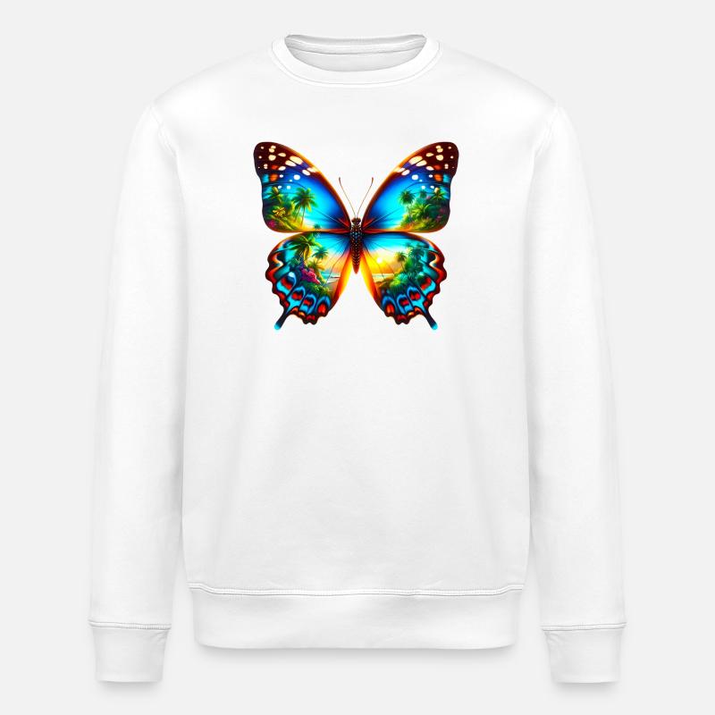 Papillon - Sweat bio ROLLER Stanley/Stella Unisexe - blanc