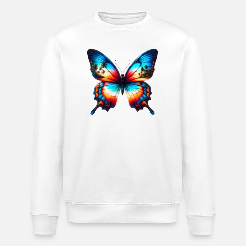 Papillon - Sweat bio ROLLER Stanley/Stella Unisexe - blanc