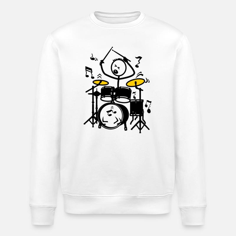 Stickmen batteur - Sweat bio ROLLER Stanley/Stella Unisexe - blanc