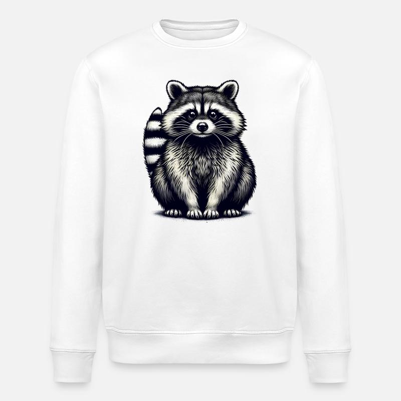 Raton laveur - Sweat bio ROLLER Stanley/Stella Unisexe - blanc