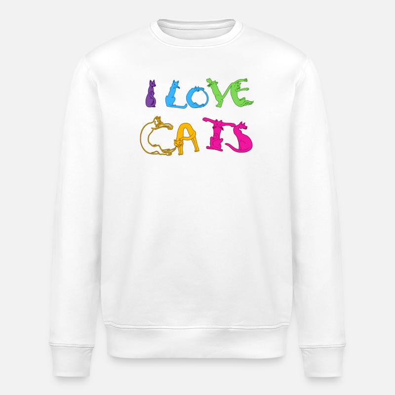 J’adore les chats - Sweat bio ROLLER Stanley/Stella Unisexe - blanc