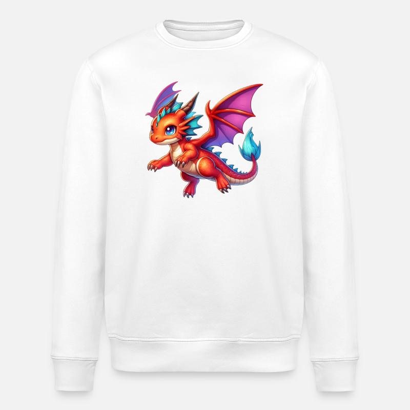 Dragon - Stanley/Stella ROLLER Unisex Organic Sweatshirt - white