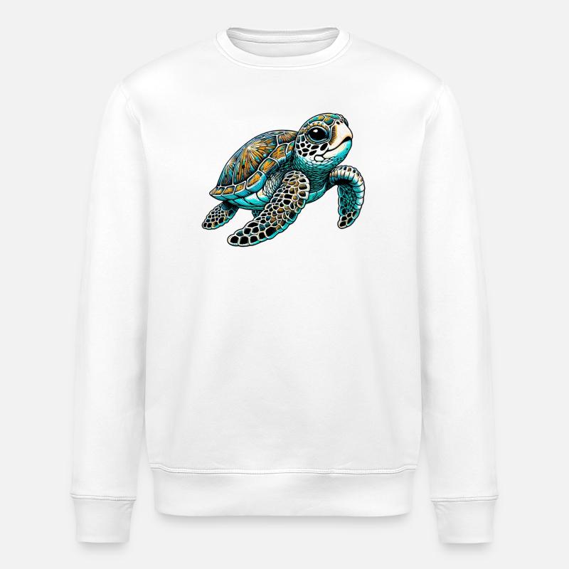 Turtle - Stanley/Stella ROLLER Unisex Organic Sweatshirt - white
