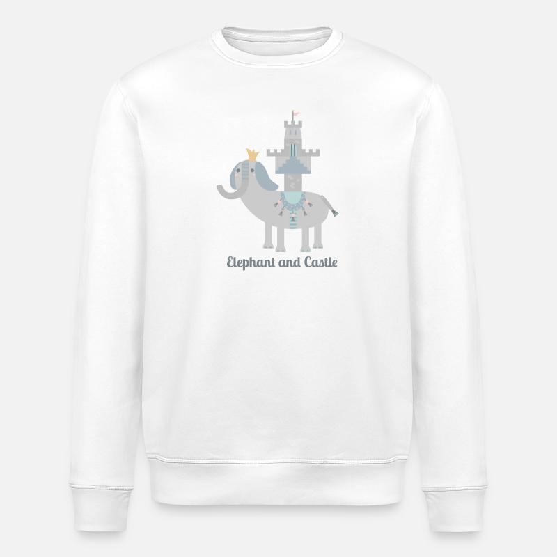éléphant et château l avec texte - Sweat bio ROLLER Stanley/Stella Unisexe - blanc