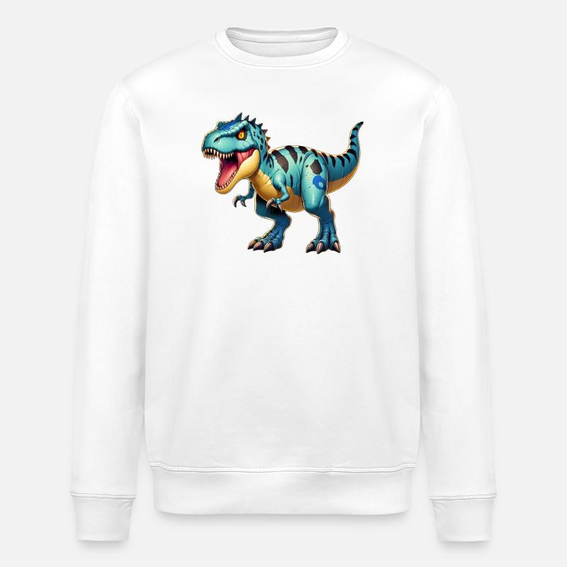 Dinosaur - Stanley/Stella ROLLER Unisex Organic Sweatshirt - white