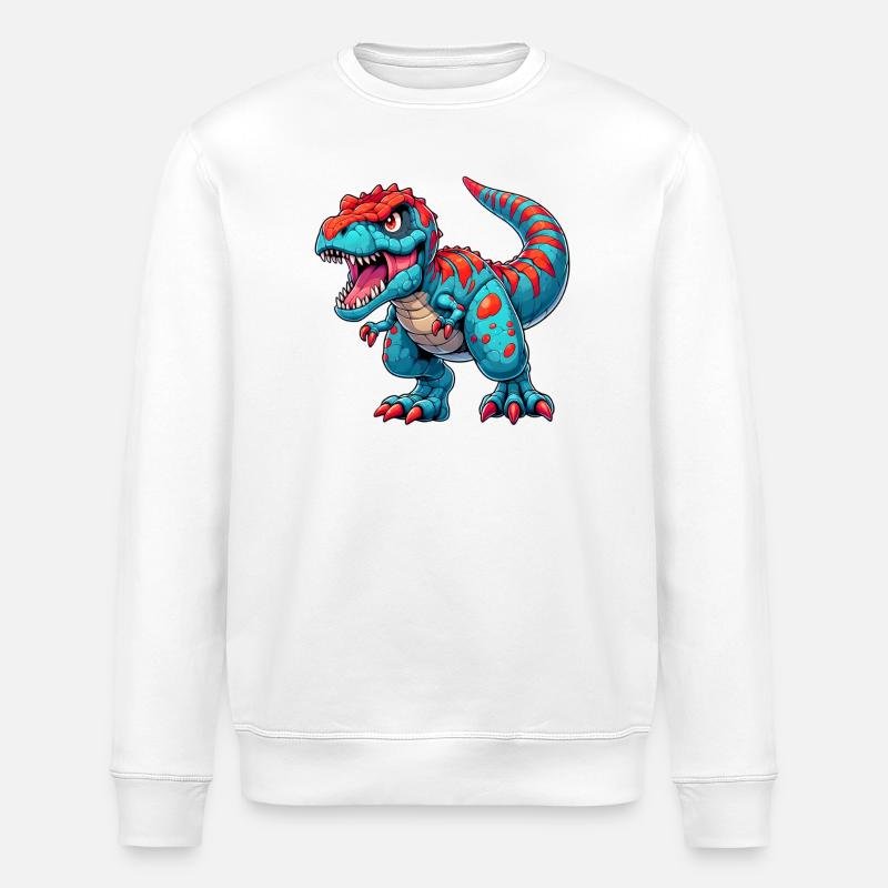 Dinosaur - Stanley/Stella ROLLER Unisex Organic Sweatshirt - white