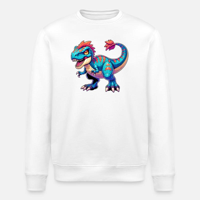 Dinosaur - Stanley/Stella ROLLER Unisex Organic Sweatshirt - white