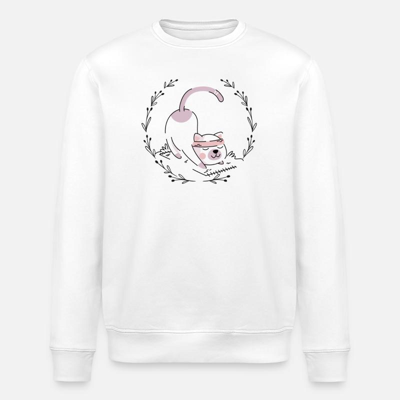 Pink Pup Blindfold Charm - Stanley/Stella ROLLER Unisex Organic Sweatshirt - white