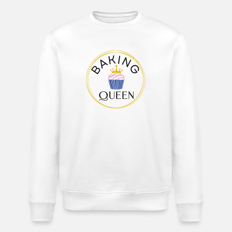 Baking Queen personalisierbar - Stanley/Stella Unisex Bio-Sweatshirt ROLLER - Weiß