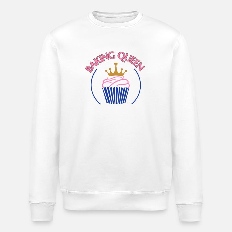 Baking Queen customizable - Stanley/Stella ROLLER Unisex Organic Sweatshirt - white