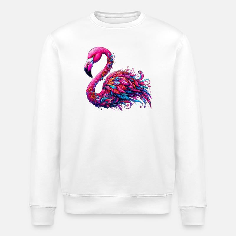 Flamingo - Stanley/Stella Unisex Bio-Sweatshirt ROLLER - Weiß