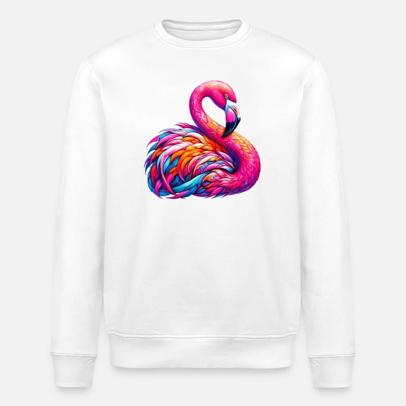 Flamingo - Stanley/Stella Unisex Bio-Sweatshirt ROLLER - Weiß
